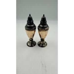 Vintage MCM Silver Plate Salt & Pepper Shaker Set of 2
